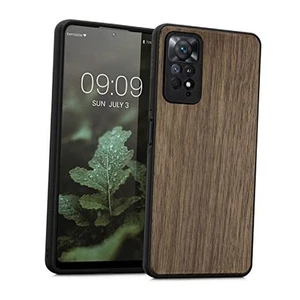 Coque en bois véritable compatible avec Xiaomi Redmi Note 11 Pro/Note 11 Pro marron foncé - Photo 1 sur 7