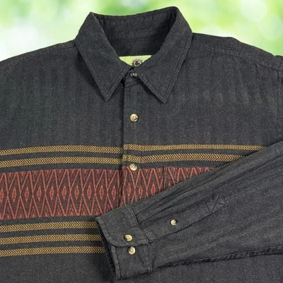 Vintage TERRITORY AHEAD Shirt Mens Large Tall Southwest Stripe Tribal Western - Image 1 of 4