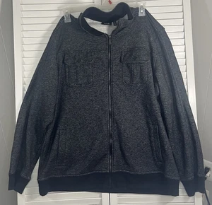 APT. 9 Men's Jacket Size XL Tall Black Marble Four Pockets Zip Up - Picture 1 of 6