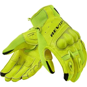 Rev'it Ritmo Leather Gloves Motorbike Motorcycle Urban City Neon Yellow - Picture 1 of 2
