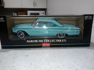 1/18 Sun-Star 1963 Ford Galaxie 500 Hard-Top Peacock Light Blue 01466 Very Rare - Picture 1 of 3