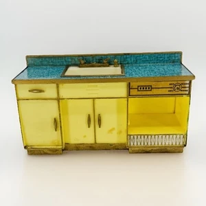 Petite Princess Puppenhaus Möbel Küche 5" Theke Spüle Geschirrspüler Vintage LESEN - Bild 1 von 6