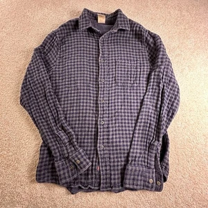 Camisa Faherty Para Hombres M Azul Cuadros Reversible Franela Abotonada Pesada Surf Playa - Imagen 1 de 6