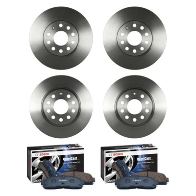 For Volkswagen e-Golf 17 QuietCast Premium Front & Rear Brake Kit w Ceramic Pads - Image 1 of 4