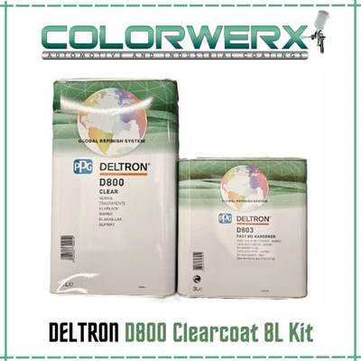 Kit PPG Deltron D800 Clearcoat 5L + D803 Fast Hardener 3L - 8L MS - Imagen 1 de 2