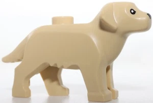 Lego Tan Dog Labrador Golden Retriever with Black Eyes and Nose Pattern - Picture 1 of 2