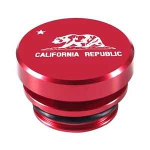 Red California Republic Car Cigarette Lighter Push Cover Billet Dustproof Plug - Imagen 1 de 3