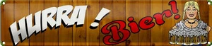 Blechschild Spruch 46x10cm Pinup Hurrra! Bier Deko - Bild 1 von 5