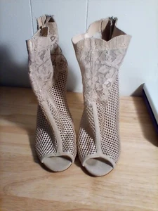 Chinese Laundry Jeopardy NudeMesh Open Toe High Heel Bootie 7.5 - Picture 1 of 8