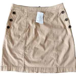 NEW Banana Republic Women's Sz 4 Casual Mini Skirt Khaki Side Button Accents - Picture 1 of 7