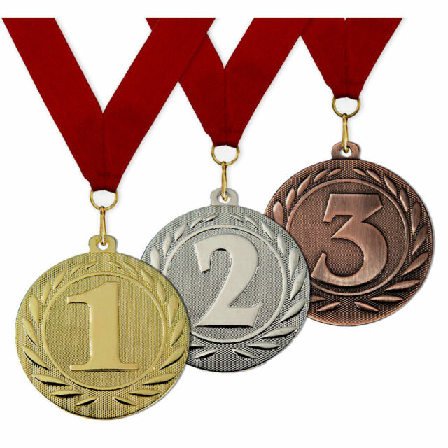 Médailles d'or en Métal pour Gagnant, Lot de 6 Médailles Olympiques Premier  Prix pour Sport, Compétitions et Les Fêtes, Diamètre de 6,4 cm avec Un  Ruban de 81 cm. : : Sports