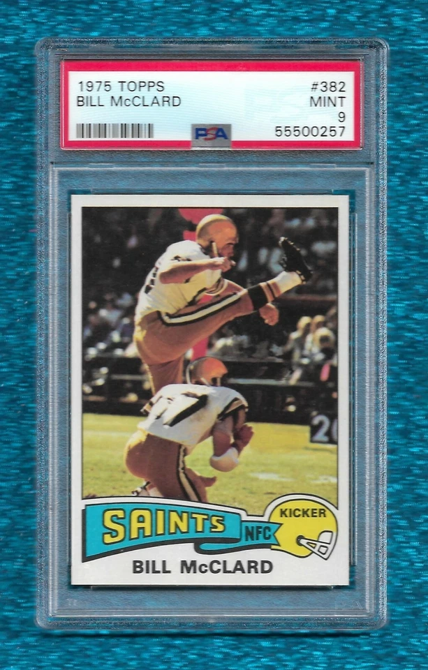 1975 TOPPS #382 BILL McCLARD PSA 9 MINT POP 64 ONLY 16 HIGHER SAINTS - Image 1 of 1