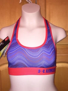 NWT UNDER ARMOUR Girl's Sports Bra Purple/Red #1275465-530 YXL MSRP $24.99 - Picture 1 of 2