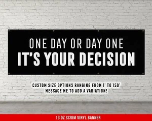 One Day or Day One Banner - Fitness Wandbild für Home Gym - Bild 1 von 8