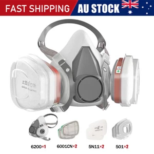 7 IN 1 Gas Mask Full Face Respirator Paint Spray Chemical Facepiece Safety NEW - Picture 1 of 17
