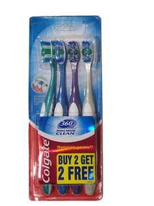 Colgate 360 Adult Toothbrush Soft Whole Mouth Clean With Polish Cups 4 Count - Picture 1 of 4