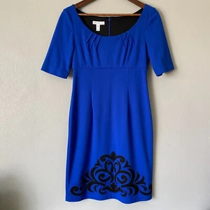 Vestido London Times para mujer 4 azul cuello redondo funda lisa negro arte popular mini - Imagen 1 de 12