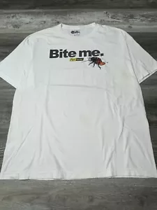 Vintage Y2K 2002 NBC Joe Rogan Fear Factor Bite Me TV Shirt weiß 2XL - Bild 1 von 5