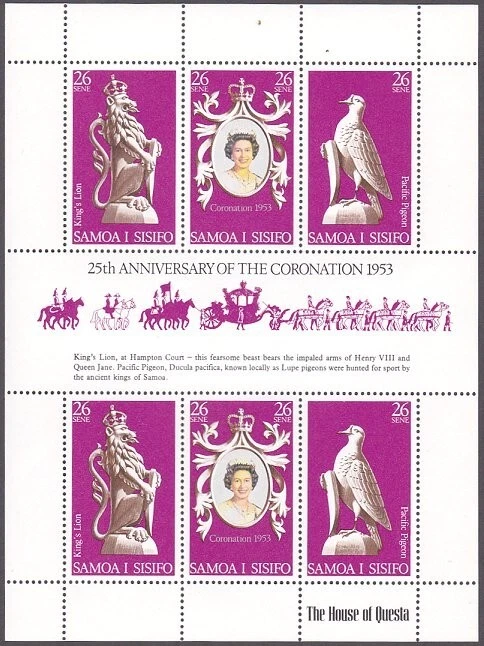 SAMOA LOTE AL POR MAYOR 25 Aniversario Coronación mini hoja x 22 MNH................583 Foto 1 de 1