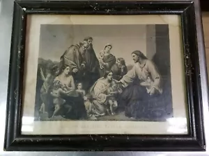 Grabado de 1864: Bendición de Cristo a los niños pequeños, Henry LeJeune, Geo.Perine - Imagen 1 de 12