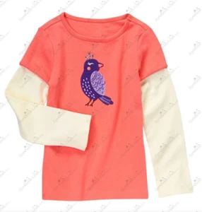 NUEVA Camiseta Gymboree Gem Bird Manga Doble Talla 4 - Imagen 1 de 6