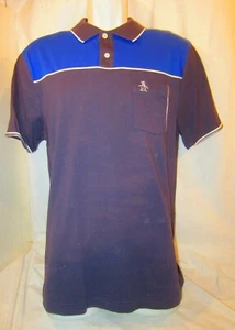 PENQUIN by MUNSINGWEAR blue gray polo shirt top MEN Slim L - Picture 1 of 6