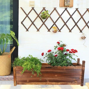 Large Wood Planter Box Raised Vegetable Flower Grow Bed Outdoor Garden Patio - Picture 1 of 20