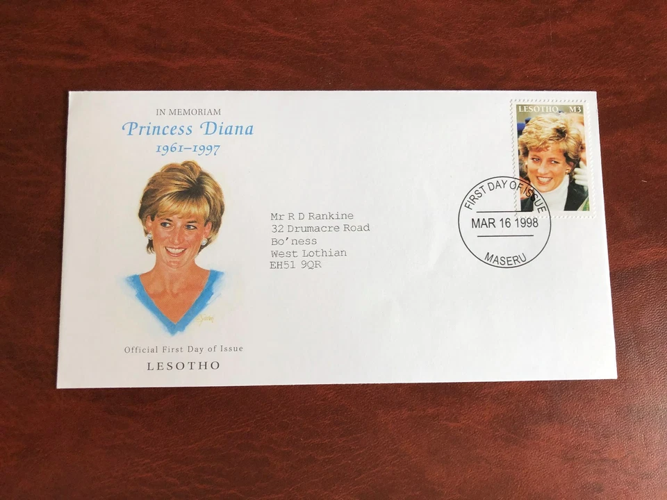 LESOTHO 1998 FDC ПРИНЦЕССА ДИАНА MEMIAM 01 - Изображение 1 из 1