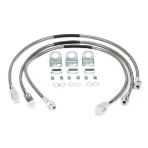 Extended Stainless Brake Lines Fit 87-06 Jeep Wrangler TJ YJ 84-01 Cherokee XJ - Bild 1 von 10