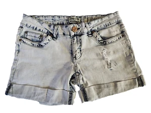 Indigo Rein Junior Forever Größe 7 Denim Bündchen Shorts Used-Look Stone Washed - Bild 1 von 7