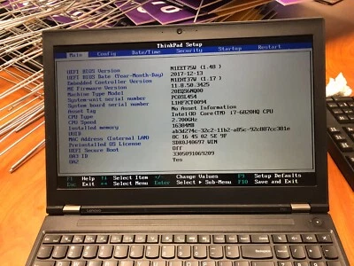CPU LENOVO THINKPAD P50 INTEL COE I7-6820 HQ. PIEZAS SISTEMA OPERATIVO N0 Foto 1 de 4