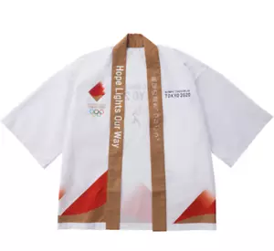 TOKYO 2020 Olympic Official HAPPI Jacket Kimono Torch Relay Emblem Limited - Picture 1 of 4