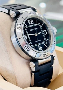 Cartier Pasha Seatimer 40mm 2790 Steel Black Dive Bezel Diver Watch - Picture 1 of 10