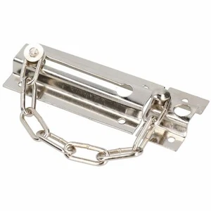 110mm Security Door Chain Slide Lock Guard Bolt Safety Catch Nickel Plated - Picture 1 of 3