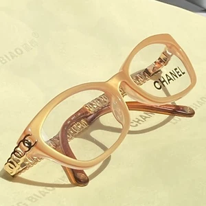 NEW CHANEL frame gold CC logo ALLOVER temple slim blonde sunglasses eyeglasses - Picture 1 of 24