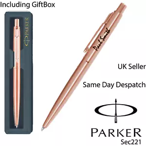 PERSONALISED ENGRAVED PARKER JOTTER ROSE GOLD BALL POINT PEN - SPECIAL EDITION - Picture 1 of 9