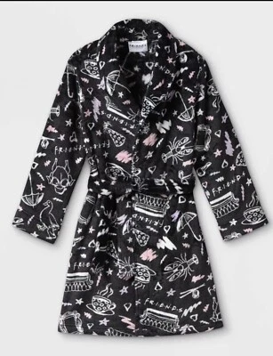 Bata de baño Friends para niñas X-Small 4-5 negra temática Foto 1 de 3