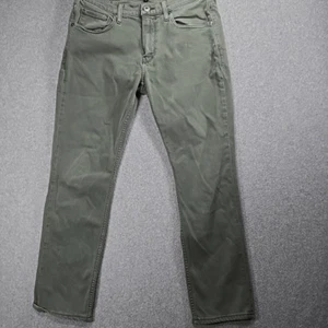 PAIGE Jeans Federal 32x30 Slim Straight Vintage Dark Forest Green - Picture 1 of 12