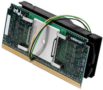 Processore Cpu Intel Celeron 400MHZ Sl37v Slot 1 Cooler 3-Pin 128MB Cache - Immagine 1 di 2