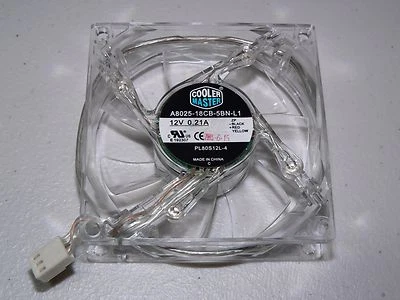 New CoolerMaster A8025-18CB-5BN-L1 PL80S12L-4 12V 0.21A 80mm 3pin LED Silent FAN - Image 1 of 3