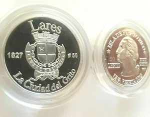PESETA GRITO de LARES 2019 Serie Pueblo PUERTO RICO Plata Boricua Silver Quarter - Picture 1 of 12