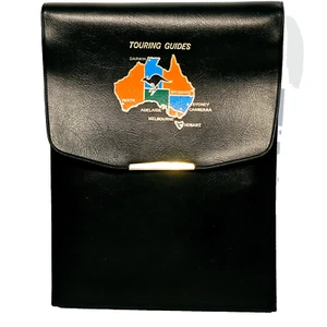 TOURING GUIDE MAP WALLET Faux Leather Vintage PVC Travel Case 1970s - Picture 1 of 10