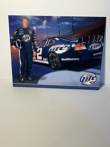 NASCAR postcard, Rusty Wallace #2, 2003, Miller Lite, Dodge Intrepid, 8x10 Cover