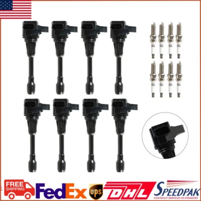 Bobinas de encendido y bujía de iridio 8 piezas UF677 93501 para Nissan Armada 2017-2020 Foto 1 de 4