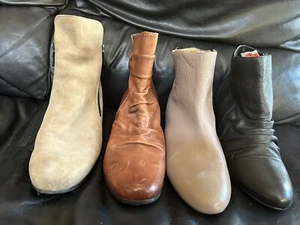 6 ANKLE BOOTS EASY STEPS NINE WEST ARCHE TS CHELSEA BLACK TAN BEIGE SIZE 10 41 - Picture 1 of 12