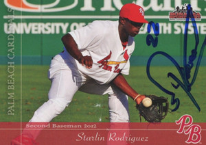 2012 Palm Beach Cardinals STARLIN RODRIGUEZ Signed Card autograph AUTO