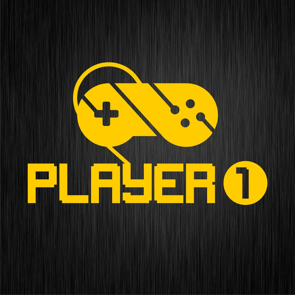 Player 1 Lettore Gamer Gaming Geek Nerd Bro Giallo Vinile Decalcomania Adesivo - Immagine 1 di 1