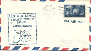 First Flight Cover Marion IN September 1 1956 AAMC#88W48 - Picture 1 of 1