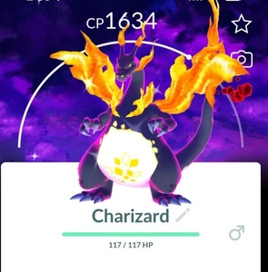 ✨ Rare Shiny Charizard Gigantamax Dark Skies Background✨ Pokémon Go Trade | PoGo - Bild 1 von 1