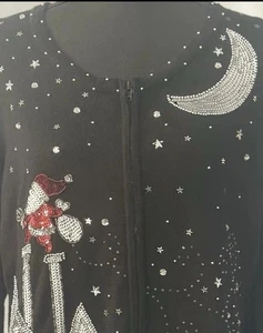 Jack B. Schneller Weihnachtspullover Damen L - Vintage - Pailletten Perlen - durchgehender Reißverschluss - Bild 1 von 16